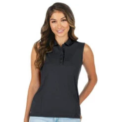 Antigua Tribute Sleeveless Polo - Womens -All Golf Shop Antigua Tribute Sleeveless Polo Womens Sleeveless Polo 4